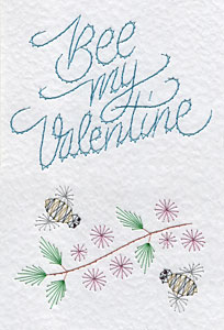 Bee My Valentine pattern at Stitching Cards