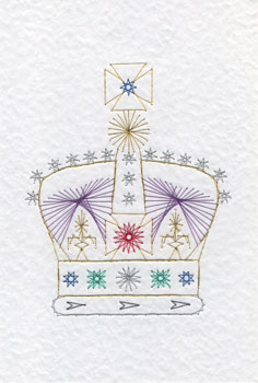 Royal crown pattern added at Stitching Cards