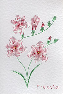 Freesia pattern added at Stitching Cards