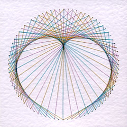 Free heart circle curve stitching pattern