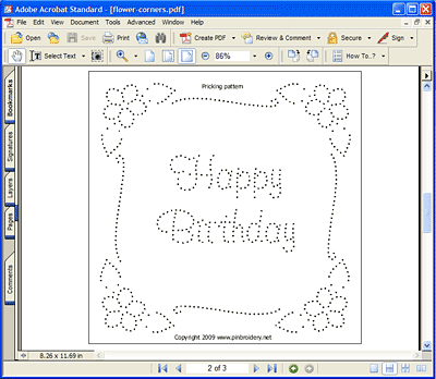 How to resize a pricking pattern